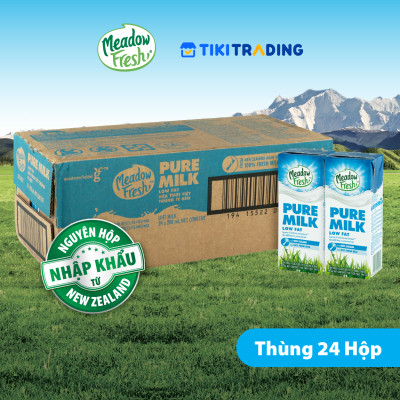 Thùng 24 Hộp Sữa Tươi Ít Béo Meadow Fresh (200ml / Hộp)