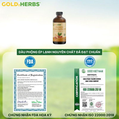 Dầu phộng ép lạnh nguyên chất GoldzHerbs - Chai 120ml/ 250ml