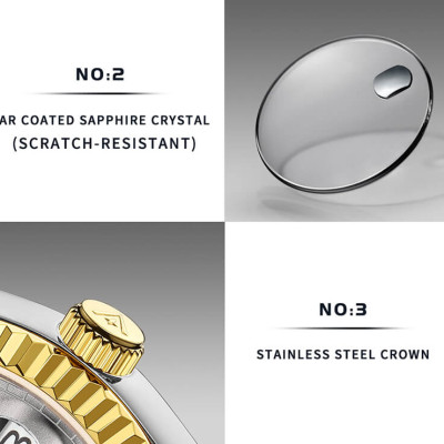 Đồng Hồ Nam Cadisen C8228M1 Chính Hãng Full Box Chống Nước Kính Chống Xước Dây Thép BH 2 Năm Máy Cơ