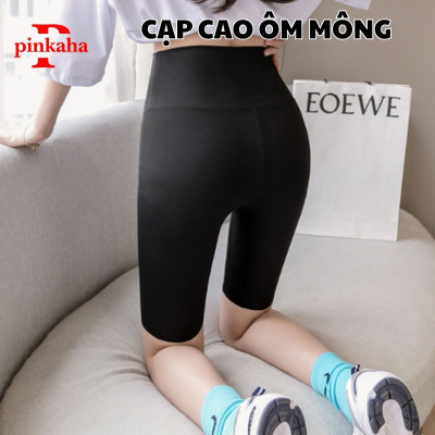 Quần Legging Lửng Siêu Co Giãn Thoáng Mát Nâng Mông Siêu Hót Siêu Đẹp Ngố Nữ Cạp Cao Vải Cotton Cao Cấp