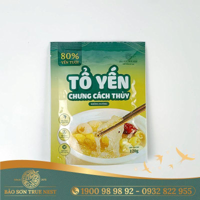Yến Chưng Cách Thủy Không Đường (Túi 120gr) - BẢO SƠN TRUE NEST