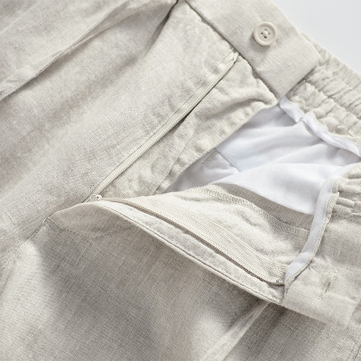 Quần dài ống rộng form suông unisex chất linen thiết kế đơn giản, basic, kèm dây rút và khuy khóa trước Qd11