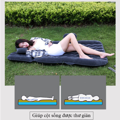 Đệm giường hơi xe ô tô loại tốt - đệm hơi ghế sau ô tô vải nhung dùng cho ô tô bán tải ô tô 5 chỗ, ô tô 7 chỗ