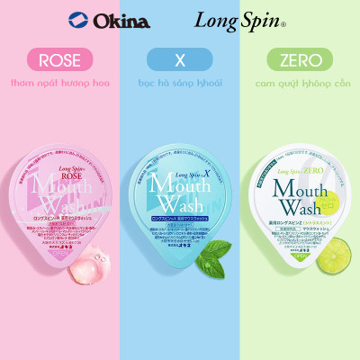 Nước súc miệng bỏ túi OKINA dòng LONG SPIN X Nhật Bản hương Bạc Hà – Hộp 42 hũ x 14ml