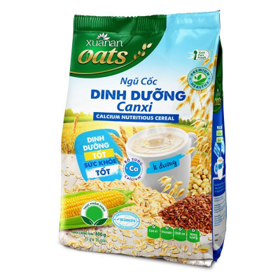 Combo 2 túi: Ngũ Cốc Gạo Lứt Huyết Rồng 400G + Ngũ Cốc Dinh Dưỡng Canxi 400G [ít đường](Tặng Kèm 1 Túi Yến Mạch 150G)
