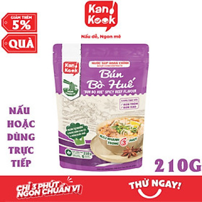 Nước Cốt Cô Đặc Vị Bún Bò Huế KanKook Gói 210g Nấu/Trộn Ăn Liền Vị Hoàn Chỉnh Chuẩn Vị Bún Bò Huế