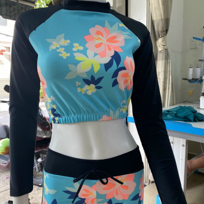 Đồ Bơi Đồ Tắm Biển Dài Tay Áo Croptop Che Nắng Chống Tia UV