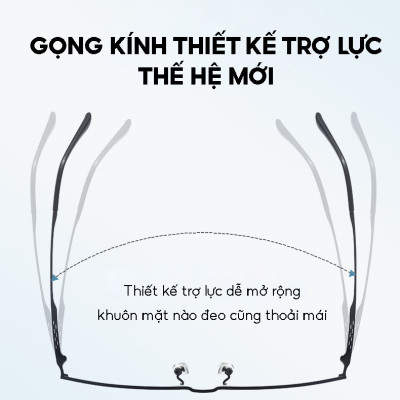 KAVI A18 – Kính nửa viền gọng Titanium nguyên chất, đổi màu nhanh khi ra nắng và chống ánh sáng xanh