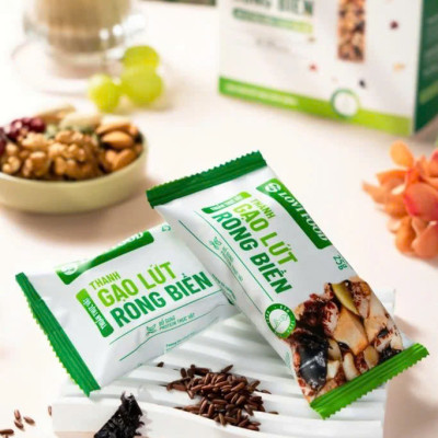 Thanh Gạo Lứt Rong Biển Lovifood 250g (10 gói x 25g) - Cung Cấp Vitamin và Khoáng Chất, Giúp Cân Đối Dinh Dưỡng, Tốt Cho Sức Khỏe, Bổ Sung Chất Đạm và Chất Xơ, Tốt Cho Tim Mạch, Huyết Áp - Người Ăn Kiêng, Ăn chay, Người Tập Gym, Yoga, Giảm Cân, Tiểu Đường