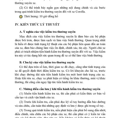Kỹ Thuật Bảo Dưỡng Và Sửa Chữa Ô Tô Hiện Đại - Bảo Dưỡng Ô Tô 