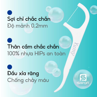 Tăm chỉ YUMY Cao Cấp, Tăm chỉ nha khoa hộp chữ nhật (TC02-130) 50 cái/ Hộp