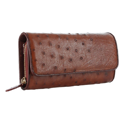  Túi đeo da đà điểu Huy Hoàng da bụng màu đen, nâu đất, vàng bò, nâu đỏ HT6423-24-25-26