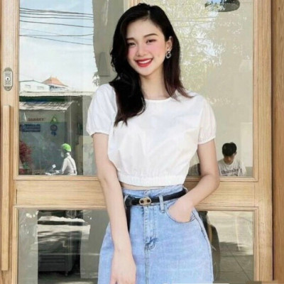 Áo croptop bo chun xinh xắn - nhiều size, thích hợp mặc dạo phố
