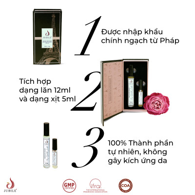 Set Tinh dầu nước hoa Pháp nữ La Vie Est by Jubilé Dạng lăn 12ml + Dạng xịt 5 ml Thơm Lâu, Sang Trọng, Quyến Rũ