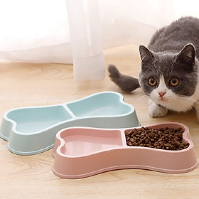 Bát Ăn Đôi Cho Chó Mèo Hình Khúc Xương