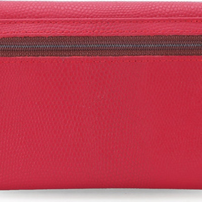 Ví nữ da bò cao cấp Huy Hoàng 3 gấp lửng màu đỏ đô HT3167