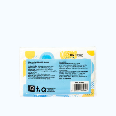 Khăn giấy du lịch Pharmacity (Hộp 90 tờ)