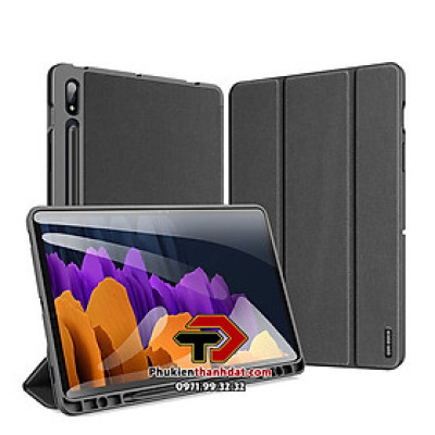 Bao da chống sốc cho Samsung Galaxy Tab S7 T870/ T875 có ngăn để bút thương hiệu DUX DUCIS Domo Series  - Hàng chính hãng