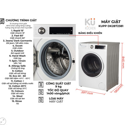 MÁY GIẶT KUCHEN KUPP DK2872381- Hàng Chính Hãng