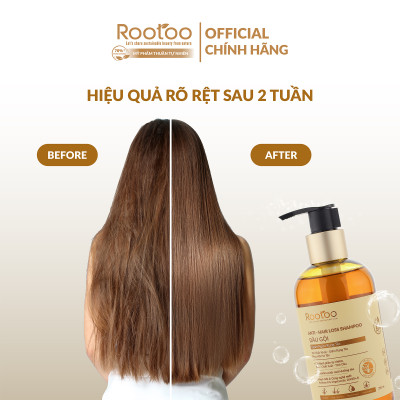 Dầu Gội Ngăn Ngừa Rụng Tóc Rootoo Thuần Tự Nhiên Giúp Kích Thích Mọc Tóc, Giảm Gàu, Phục Hồi Hư Tổn 250ml