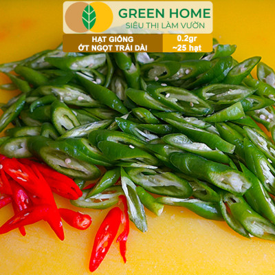 Hạt Giống Ớt Ngọt Trái Dài GreenHome, Gói 0,2gr~25 hạt, Dễ Trồng Quanh Năm, Năng Suất Cao G16