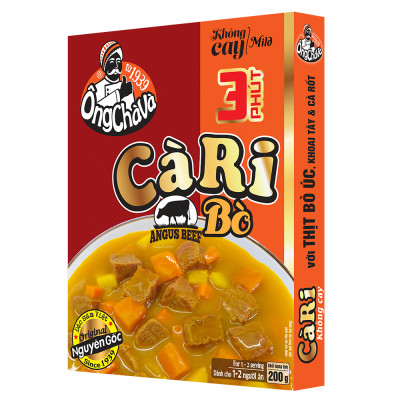 Cà Ri 3 Phút Bò Không Cay Ông Chà Và 200g Sản Phẩm Có Thịt Thật