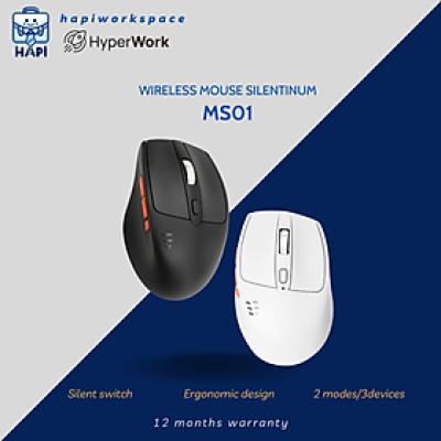 Chuột không dây hàng chính hãng HyperWork Silentinum HPW-MS01 thiết kế công thái học
