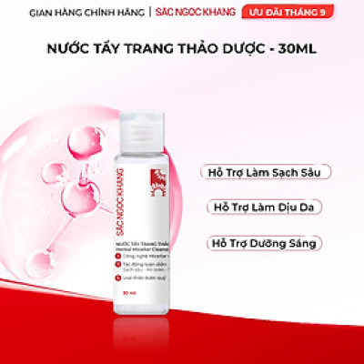 [SIZE DU LỊCH] Nước tẩy trang Sắc Ngọc Khang 30ml giúp làm sạch da bụi bẩn, bã nhờn, ngăn ngừa mụn hiệu quả