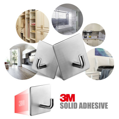 Combo 4 móc treo đồ quần áo dán tường inox 304 HOBBY Home Decor V35-4