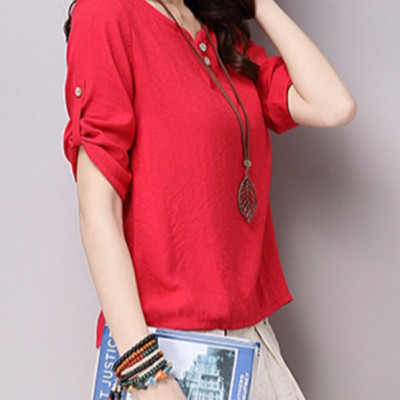 Áo nữ vải đũi tay lỡ Haint Boutique S38