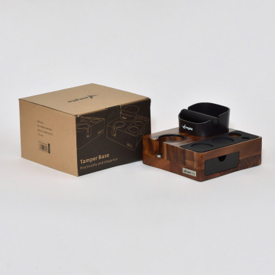 Feepie bàn đế nén cà phê tích hợp đập bã nổi đa năng gỗ óc chó Nam Mỹ