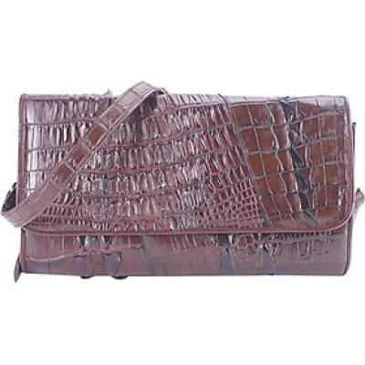 Túi Đeo Chéo 2 Gai Nữ Da Cá Sấu Huy Hoàng HT6249 (14.5 x 24.5 cm) - Nâu Đất