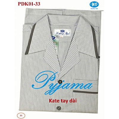 Bộ Pyjama HUONGTAM Kate tay dài nam cao cấp(PDK01N11). Chất liệu Kate loại tốt:  mềm mại, thoáng mát, không phai màu.