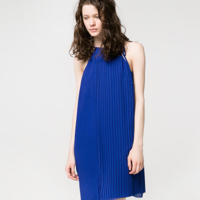 Đầm Voan Nữ Xếp Li Cổ Dây Mango 23023581