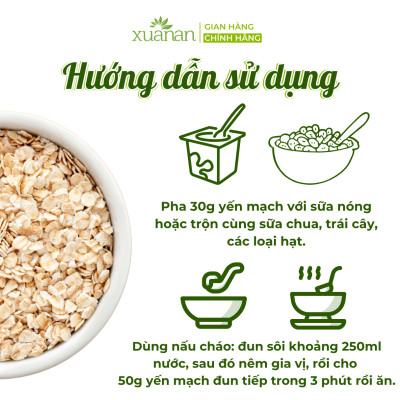 Yến Mạch Nguyên Chất Ăn Liền Xuân An [ko đường] Túi 3Kg (Giảm 30%)