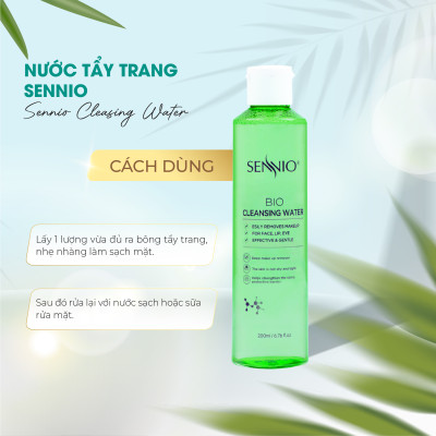 Nước tẩy trang không cồn Sennio Cleansing Water làm sạch sâu phù hợp với mọi làm da 200ml SNO 836