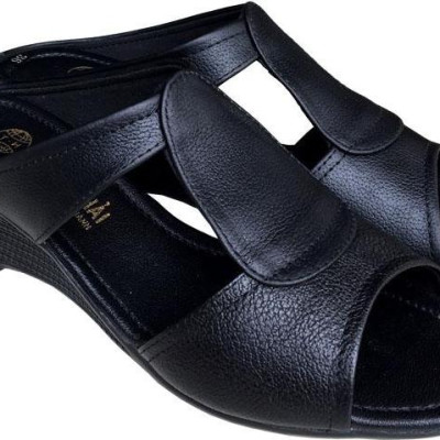 Dép nữ đế xuồng Trường Hải cao 6.5cm quai dép da bò thật không bong tróc đế cao su không trơn thời trang cao cấp DXN0822