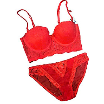 Bộ đồ lót AG 5 móc ren hoa bản to che khuyết diểm quần nguyên mông