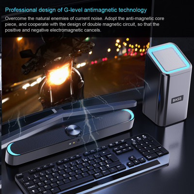 Loa máy tính để bàn SADA D-238 Siêu trầm âm thanh nổi 4D dây 3,5mm USB hỗ trợ 30HZ-15KHZ