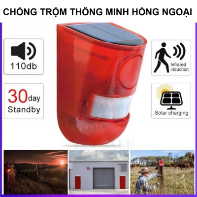 Báo Động Chống Trộjm Hồng Ngoại Loại Xịn – Không Dây, Dùng Pin Năng Lượng Mặt Trời Tiện Lợi, đèn trang trí