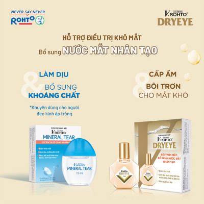Combo 2 Nước nhỏ mắt cấp ẩm & bổ sung nước mắt nhân tạo V.Rohto DryEye 13ml