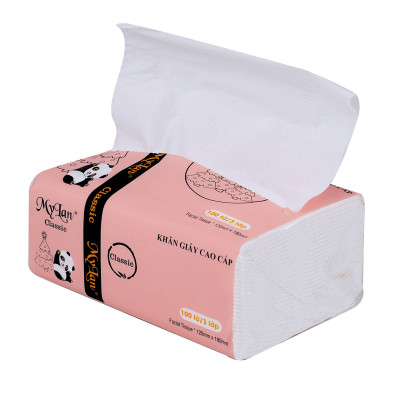 Túi 10 gói GIẤY RÚT GẤU TRÚC MyLan Gói 100 Tờ 3 LỚP, dai, mềm và mịn, đảm bảo an toàn, không bụi