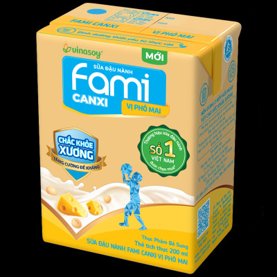 Thùng Sữa đậu nành Vinasoy Fami Canxi vị Phô Mai ( 200ml x 36 Hộp )