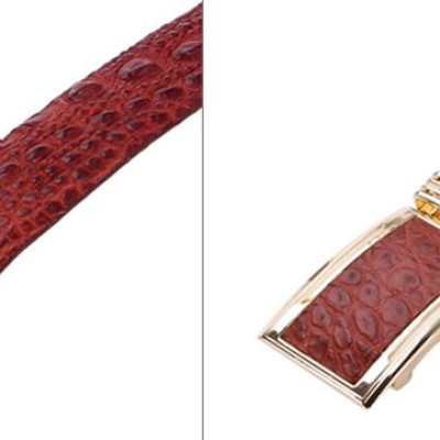 Thắt Lưng Nam Da Cá Sấu Gai Lưng Bản Lớn Huy Hoàng HT4225 - Nâu Đỏ