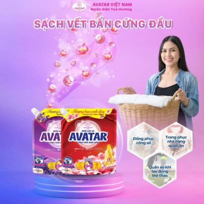 Combo 2 Túi Nước Giặt Xả Vải Hương Hoa Anh Đào Avatar (Túi/2kg2)