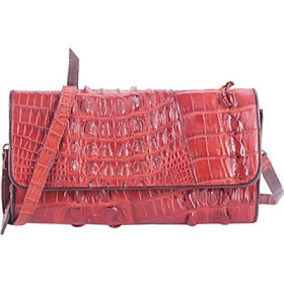 Túi Đeo Chéo 2 Gai Nữ Da Cá Sấu Huy Hoàng HT6247 (14.5 x 24.5 cm) - Nâu Đỏ