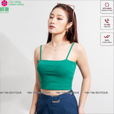 Áo hai dây nữ Hiền Trần BOUTIQUE dáng croptop ly ngực không đệm kiểu ôm vải co giãn