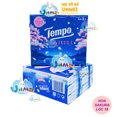 [LỐC 18 GÓI] Khăn Giấy Bỏ Túi Cao Cấp Tempo Petit Hương Sakura- 4 Lớp Bền Dai, Được Kiểm Nghiệm Da Liễu -Thương Hiệu Đức