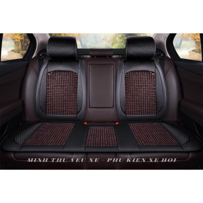 (Full bộ xe 5 chỗ) Lót Ghế Ô Tô hạt gỗ massage cao cấp chất liệu gỗ thoáng mát, thoải mái khi lái xe