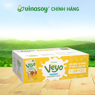 Thùng Veyo Sữa hạt lên men tự nhiên Vị Cam Yuzu (30hộp x 180ml)